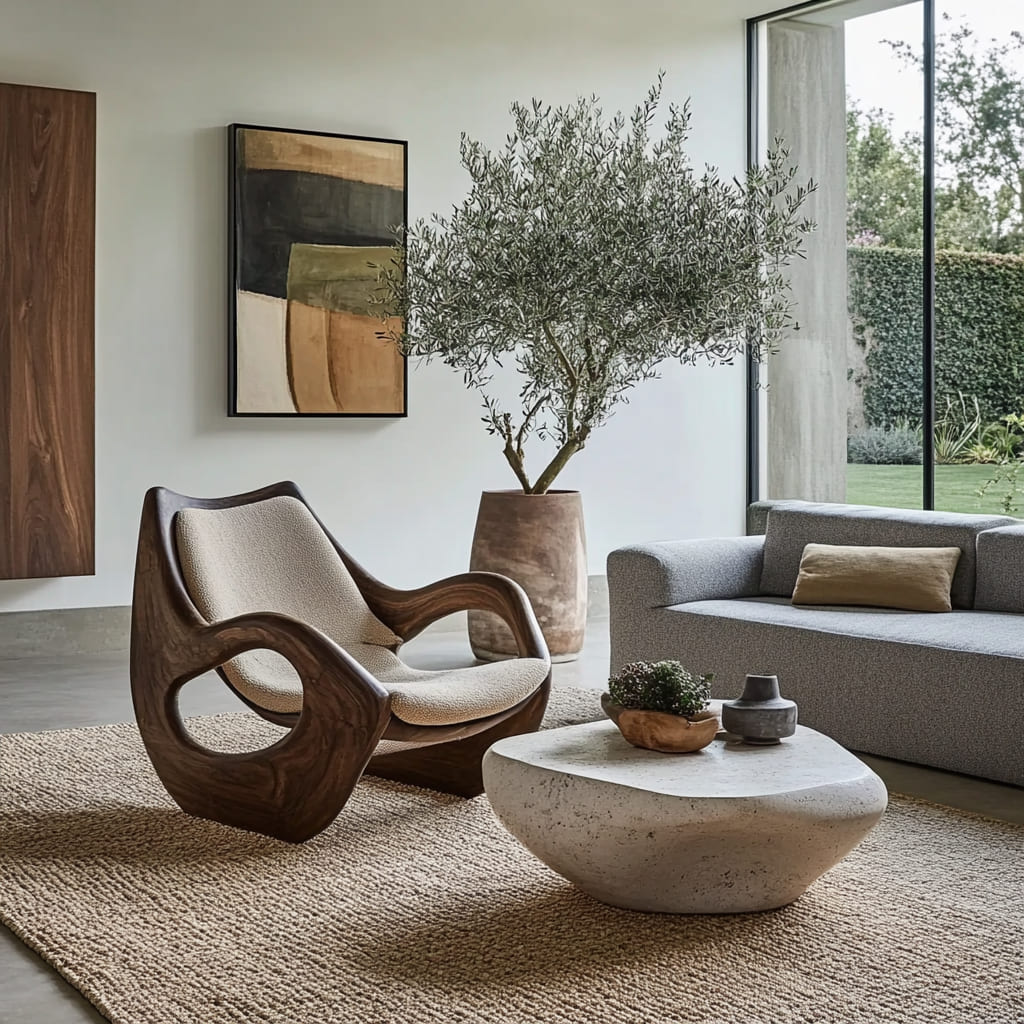 Modern Nordic accent chair complementing a minimalist interior