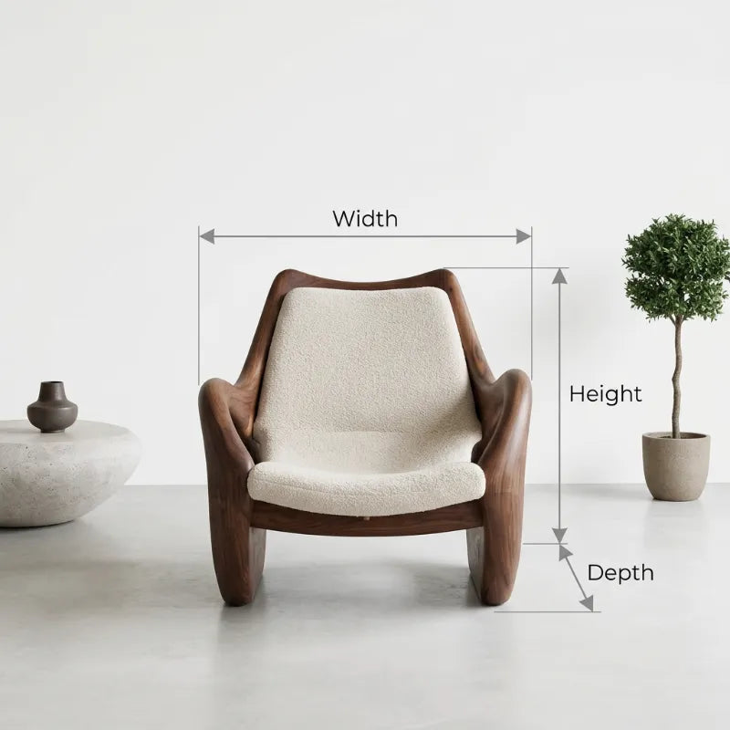 Scandinavian Accent Chair With Curved Form For Living Room