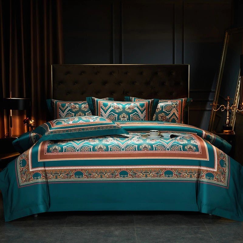 Ensemble de housses de couette Vintage Dark Teal