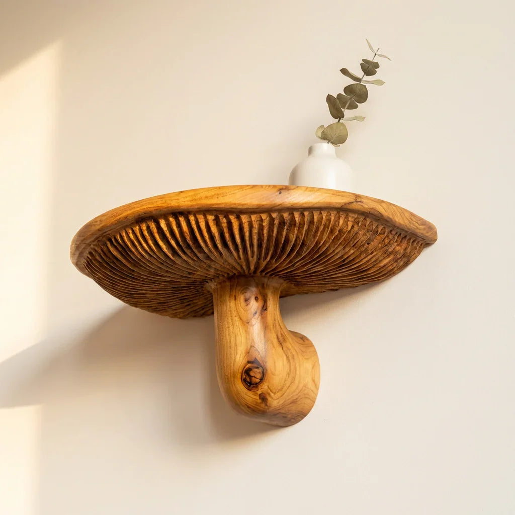 Sculpted Mushroom Floating Shelf With Carved Gill Detail - Ashdeco 2026
