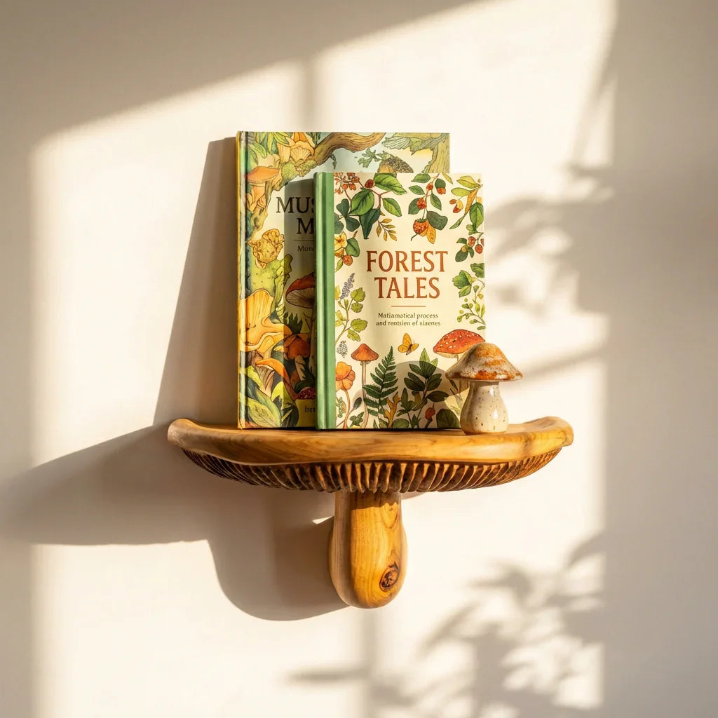 Sculpted Mushroom Floating Shelf With Carved Gill Detail - Ashdeco 2026