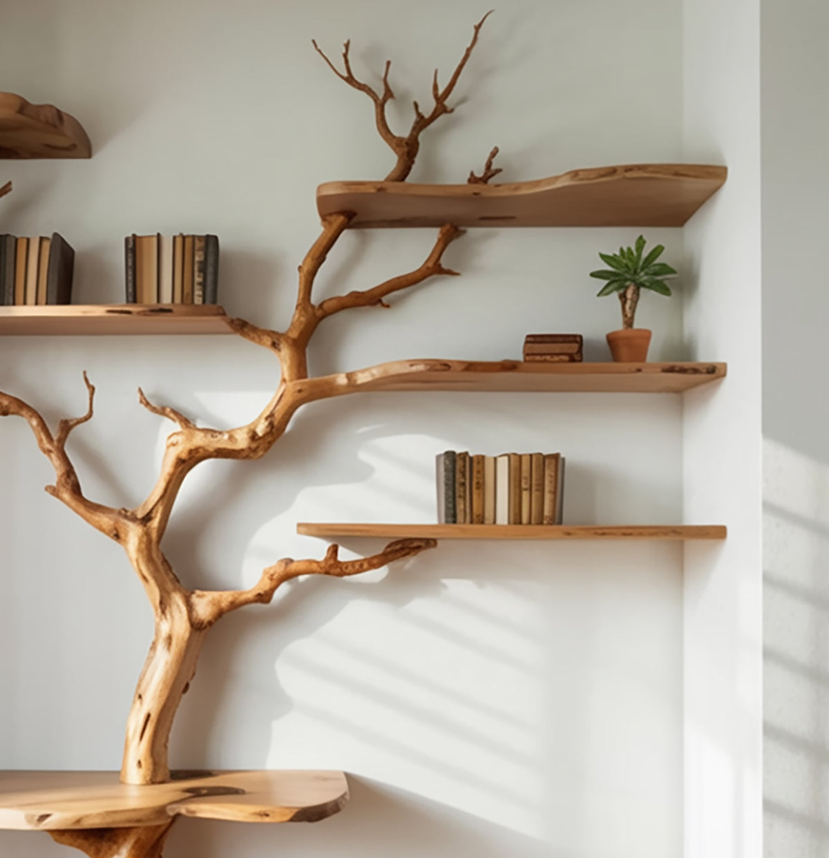 Artistic tree bookshelf for books and decorative display
