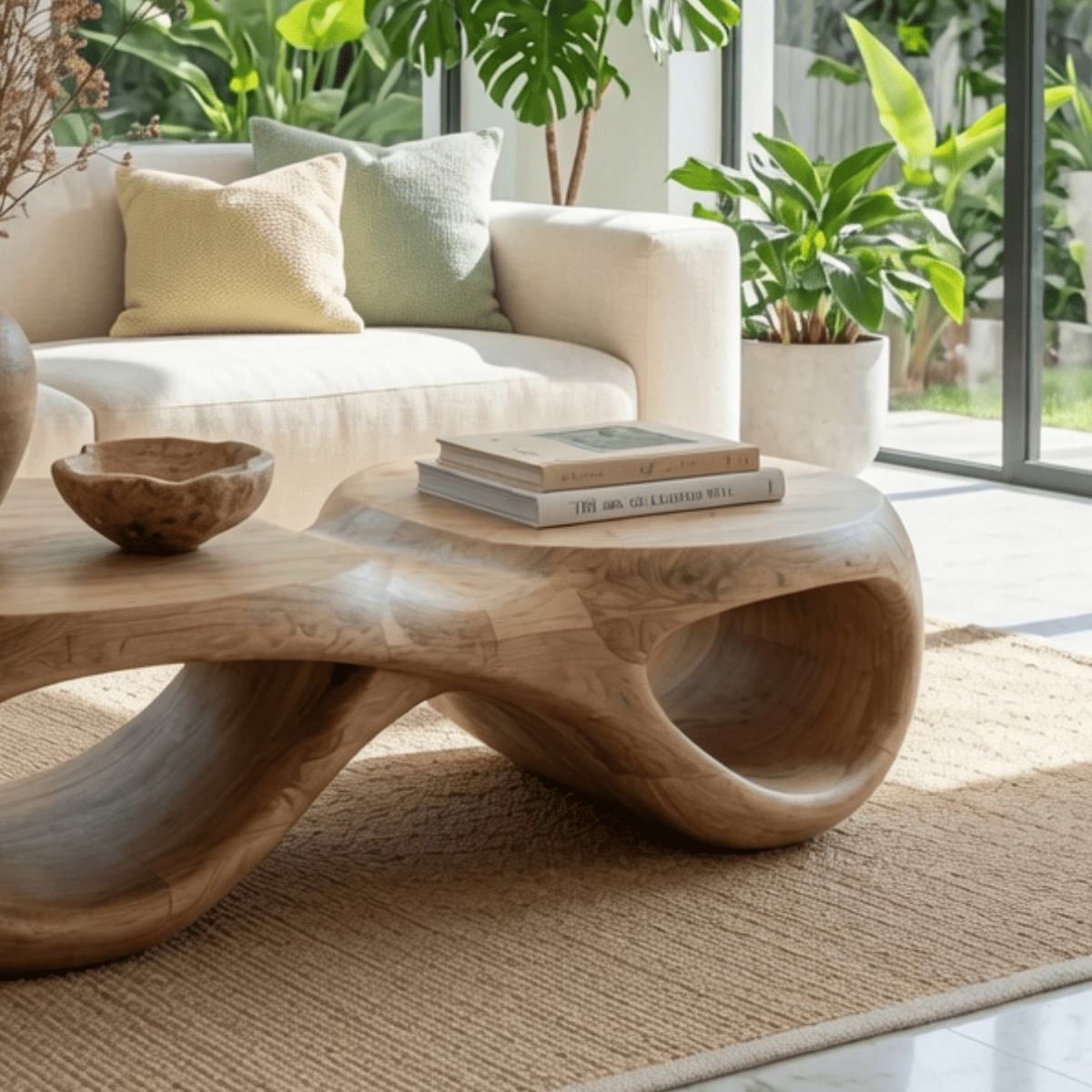 Handcrafted live edge solid wood coffee table