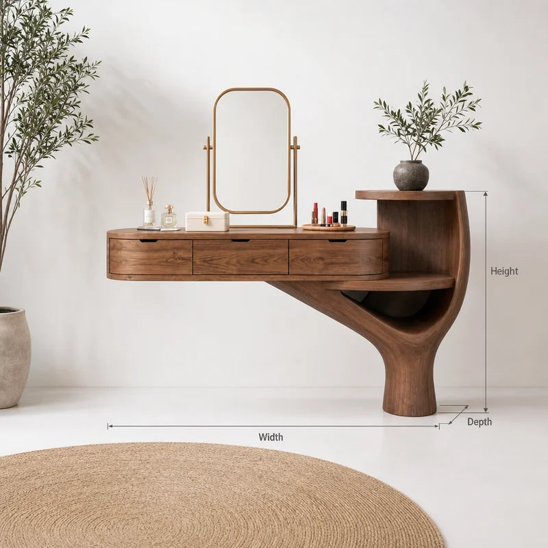 Organic Solid Wood Vanity Desk
