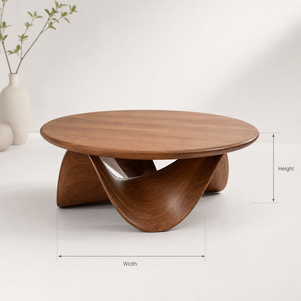 Sculptural Round Coffee Table For Holiday Decor