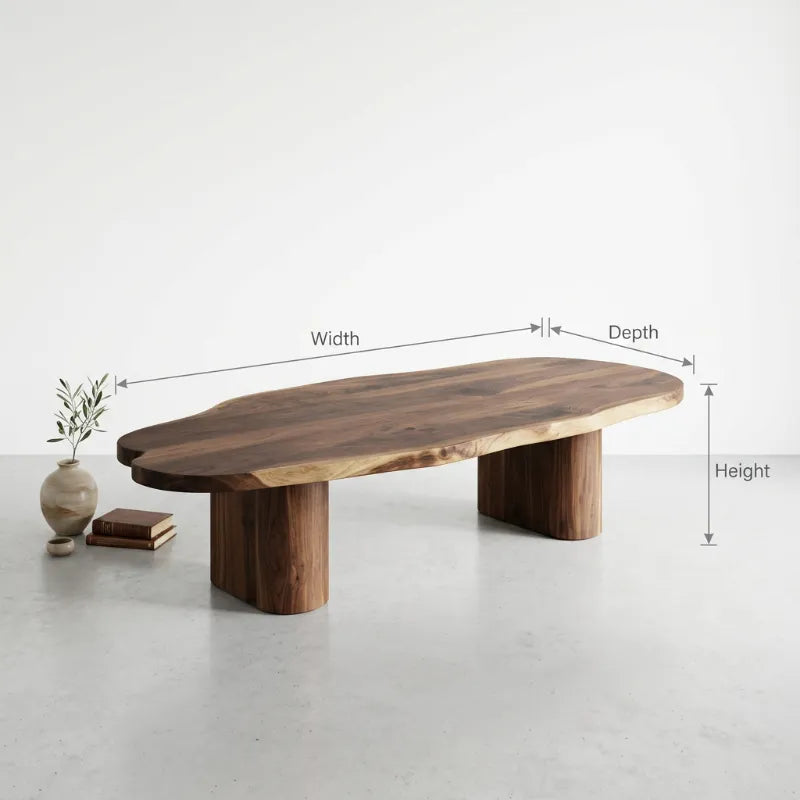 Sculptural Solid Wood Christmas Live-Edge Coffee Table