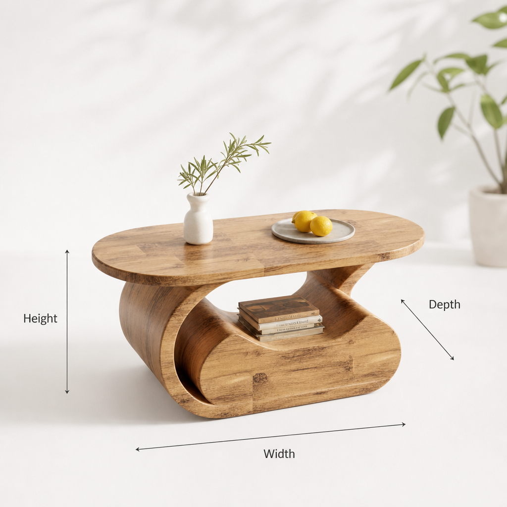 Sculptural Solid Wood Coffee Table – The Fluidity of Natural Form