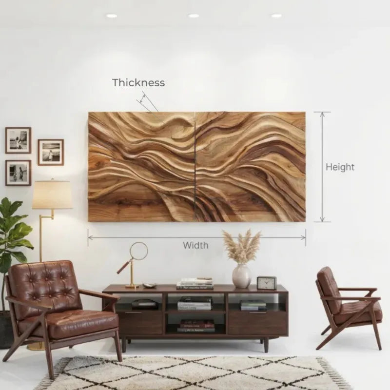 Sculptural Wall Art With Flowing Design For Living Room