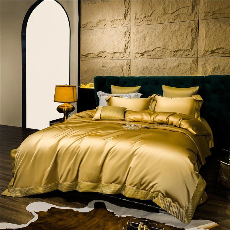 Silky Gold & Cream Duvet Cover Set