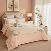 Elegant Pink Lotus Duvet Cover Set