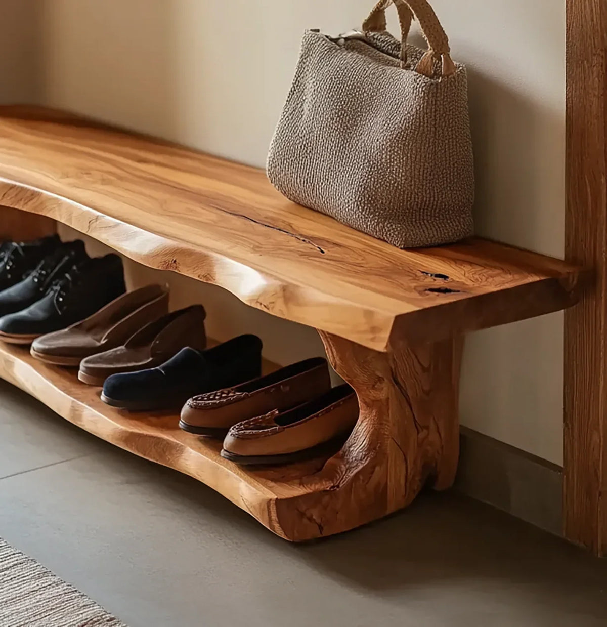 Entryway bench with shoe storage and seating function