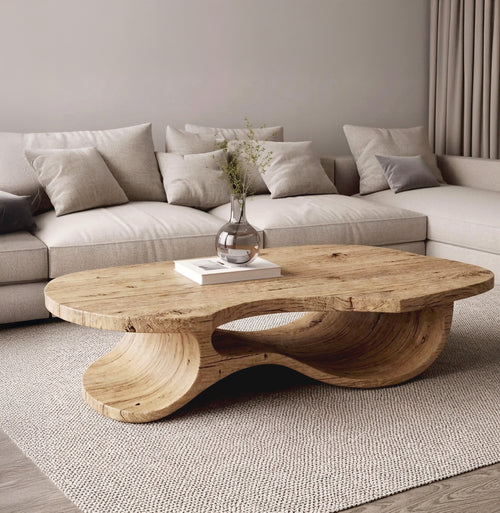 Solid Wood Coffee Table Handcrafted Organic Live Edge Center Table