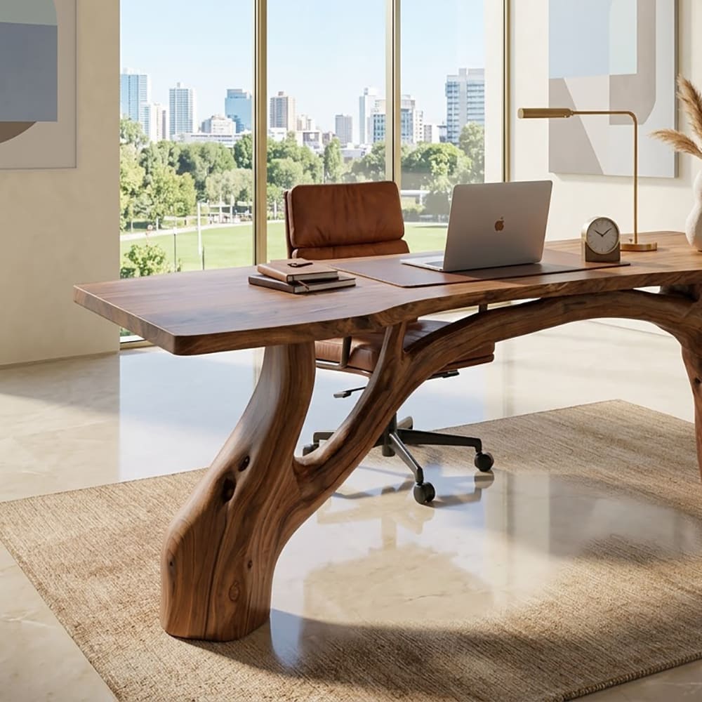 Handcrafted workspace desk in solid wood