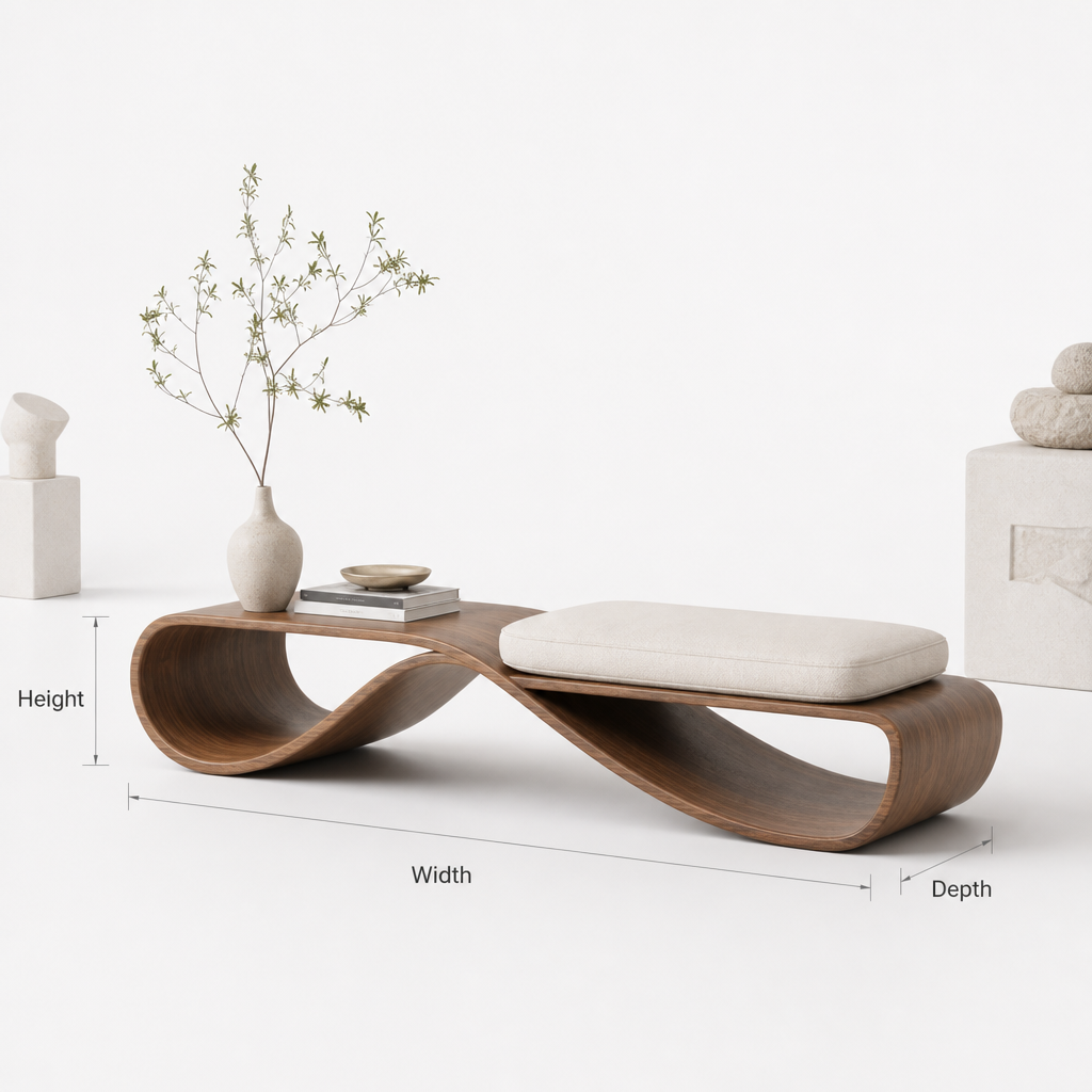 Solid Wood Bench - Modern Minimalist Entryway Furniture for Home Decor