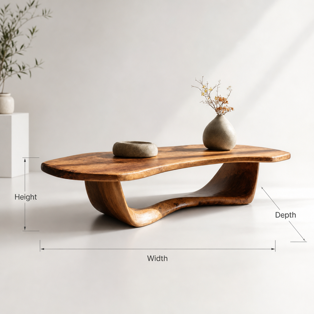 Solid Wood Live Edge Coffee Table – Modern Handmade Design