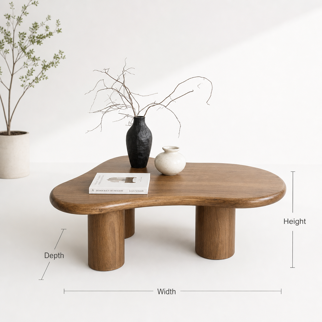 Solid Wood Organic Coffee Table – Handcrafted Live Edge Centerpiece for Living Room