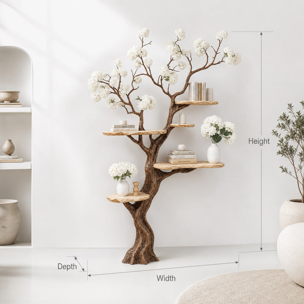 Solid Wood Tree Shelf – Handcrafted Nature-Inspired Display