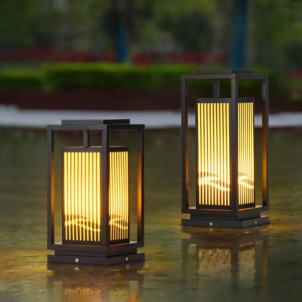 Modern Square Cage Outdoor Light