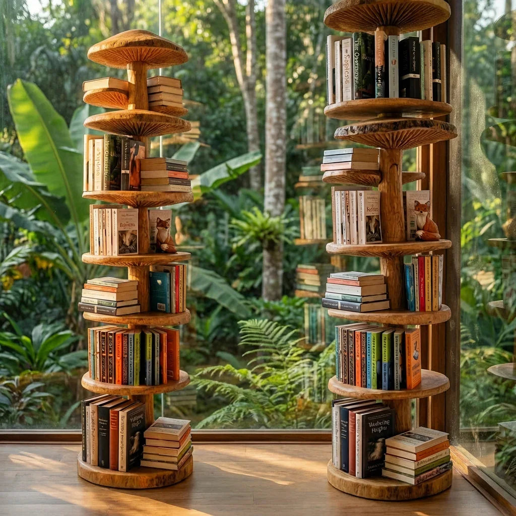Standing Mushroom Tower Bookshelf With Tiered Round Shelves - Ashdeco 2026