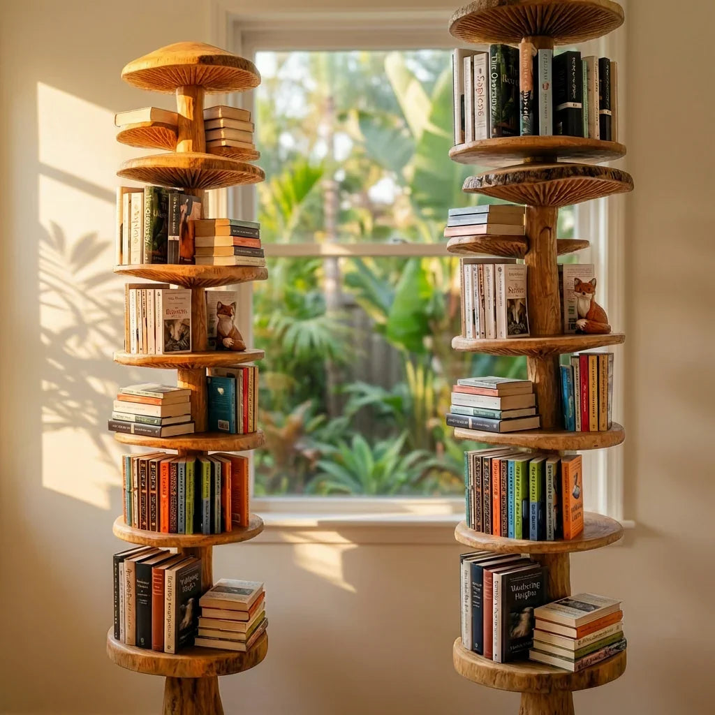 Standing Mushroom Tower Bookshelf With Tiered Round Shelves - Ashdeco 2026
