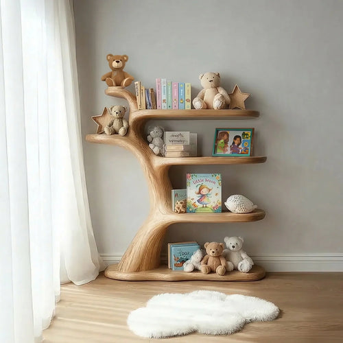 Solid Wood Nursery Shelf & Decor – Handmade Toddler Gift, Natural Wood Playroom