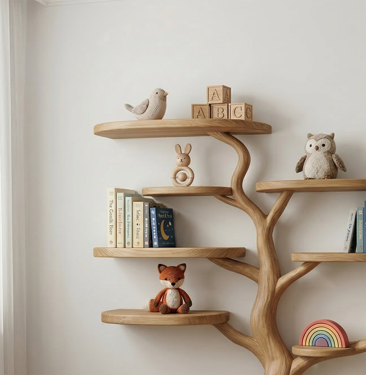 Midcentury Tree Bookshelf Nursery Kids Room