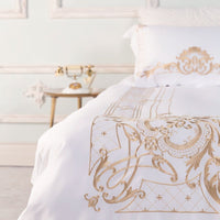 Deluxe White and Gold Duvet Cover Set