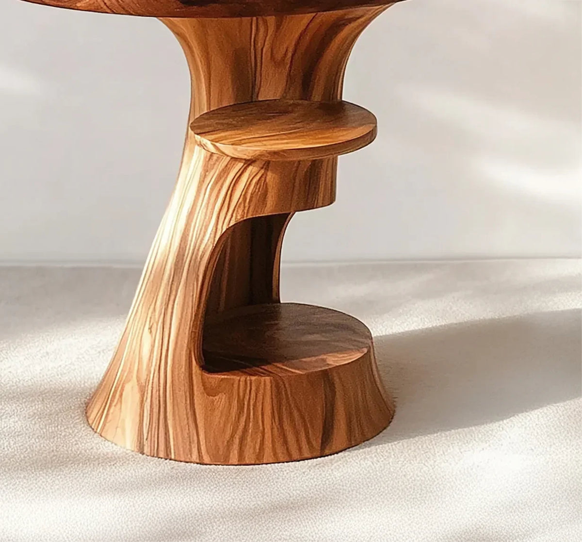 The Trumpet Sculpted End Table in Solid Wood