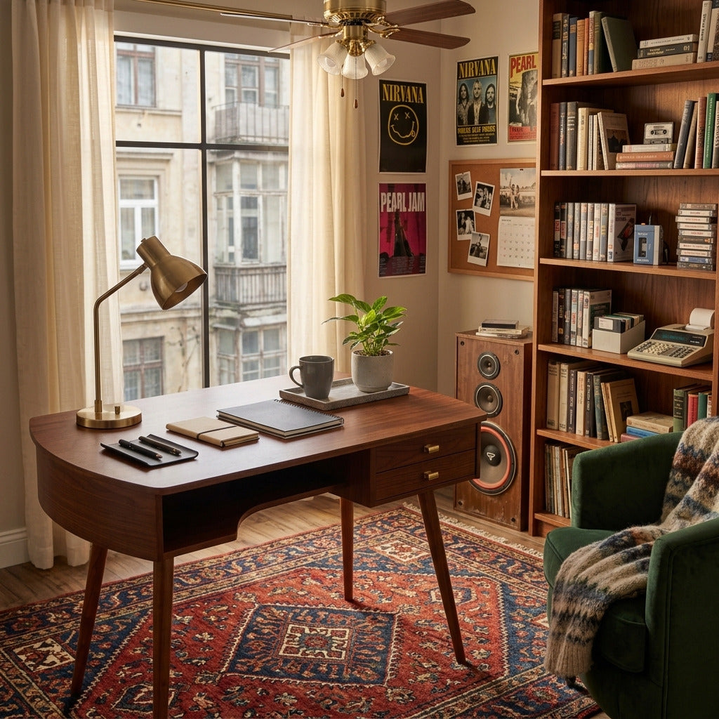 Classic solid wood writing desk for a study room
