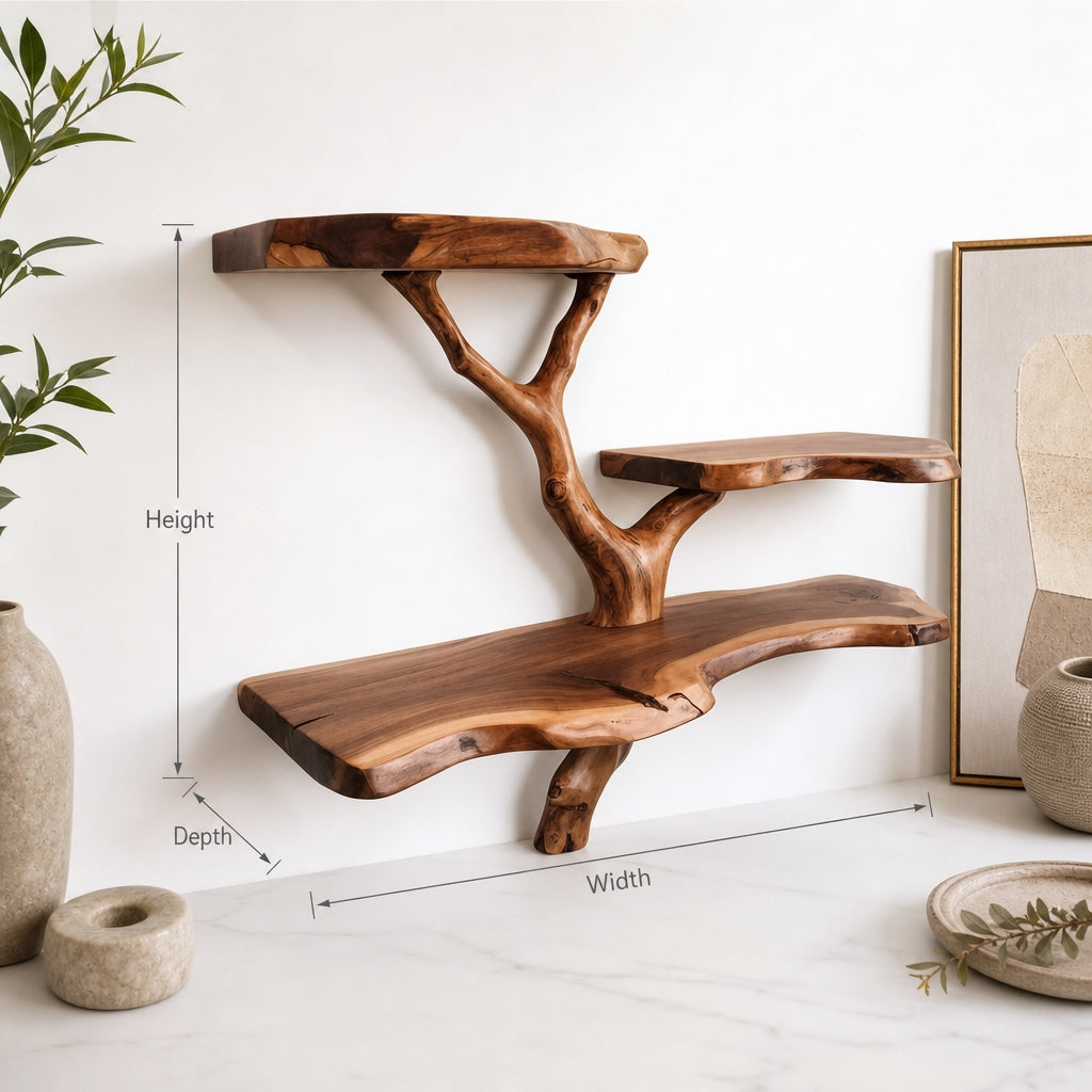 Tree Branch Floating Shelf – Natural Driftwood Wall Decor