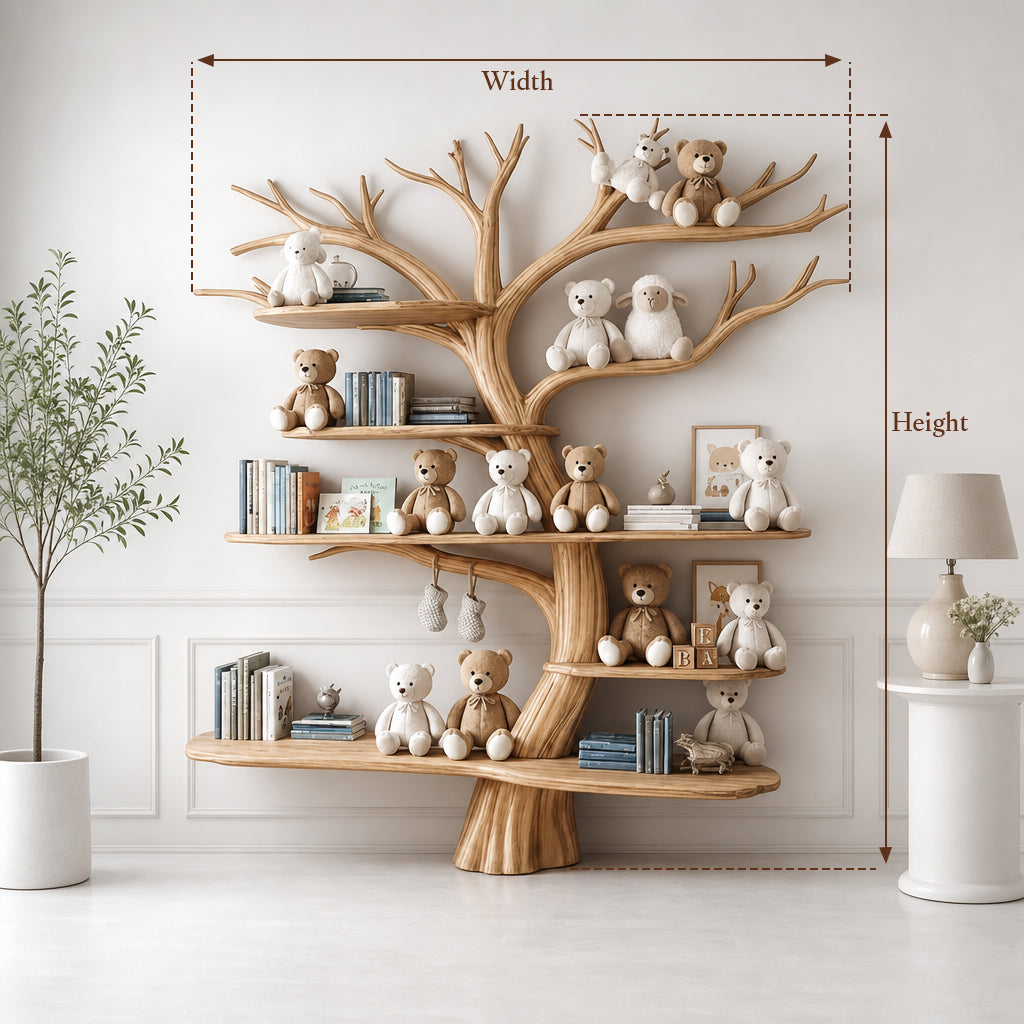 Tree Kids Bookshelf Natural Trees Handmade Baby Room Decor Gift
