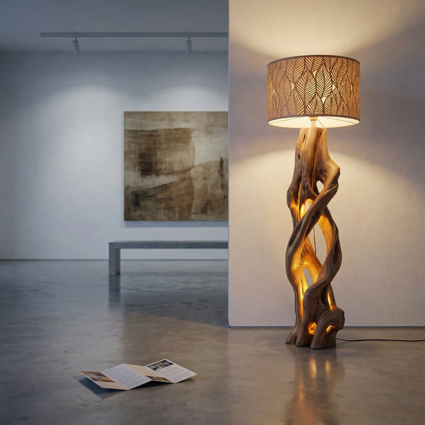 Twisted Vine Wooden Floor Lamp | Driftwood Standing Light | Ashdeco