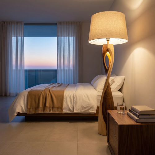 Flame Twist Driftwood Floor Lamp with Eye Opening Glow