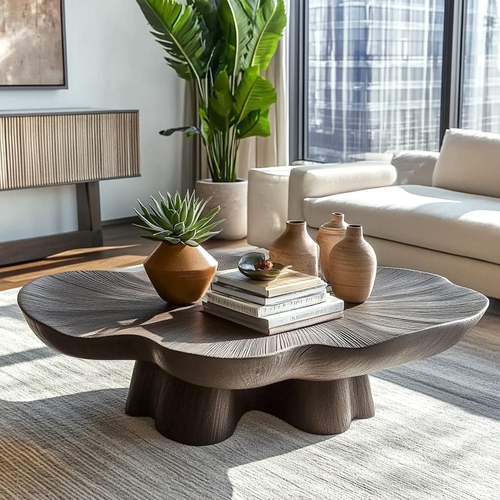 Unique Petal Shaped Coffee Table Minimalist  Living Room Furniture