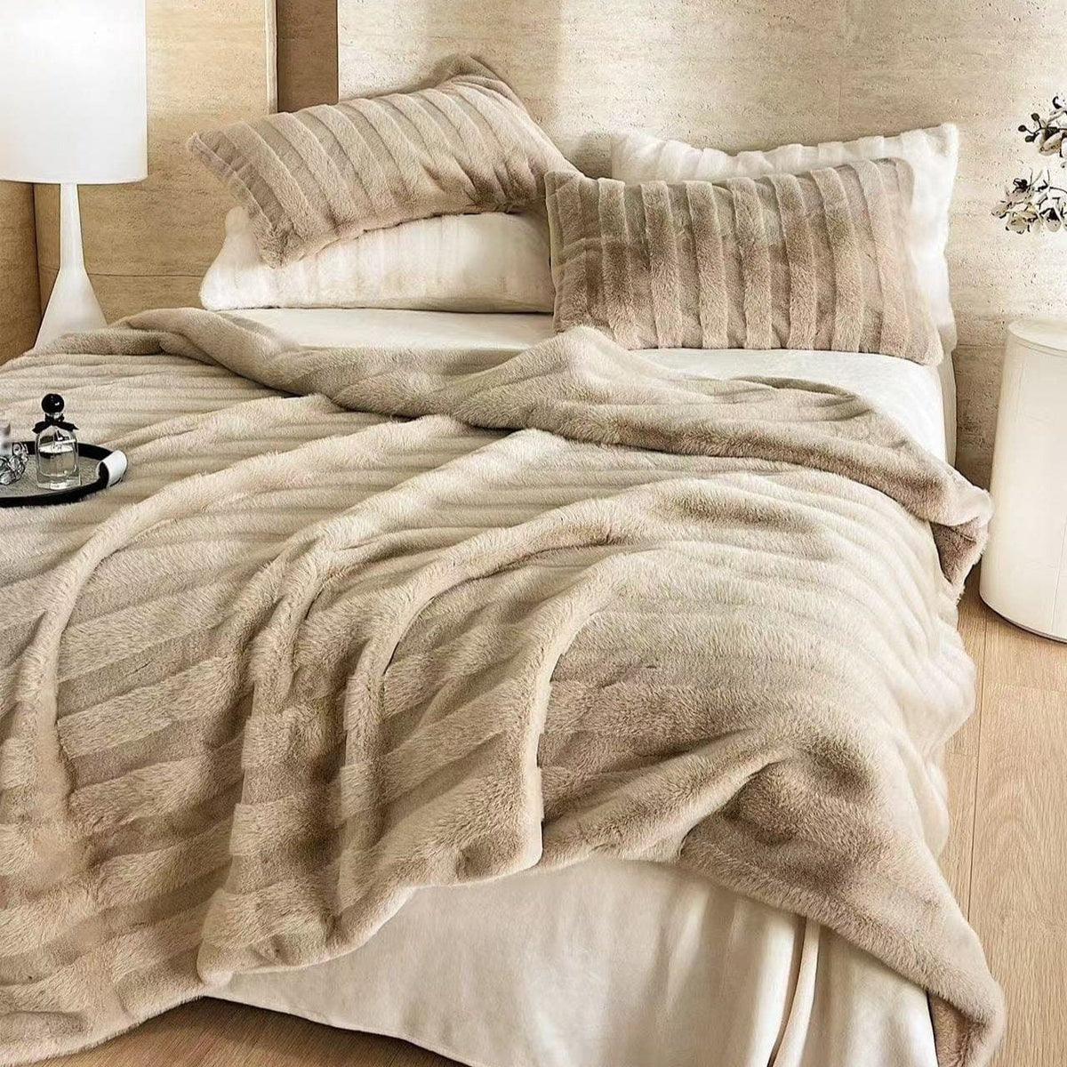 Deluxe Striped Blanket Throw