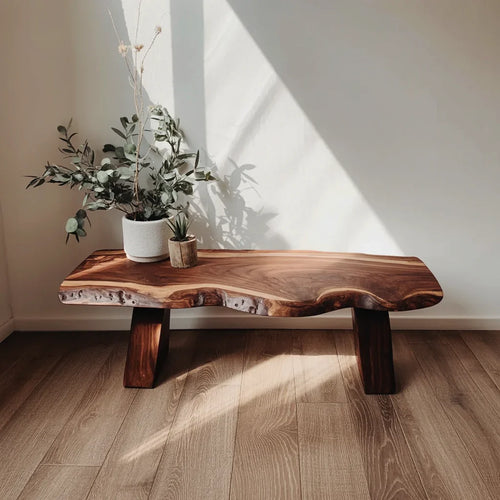 Minimalist Solid Wood Bench – Rustic Entryway Seating Decor