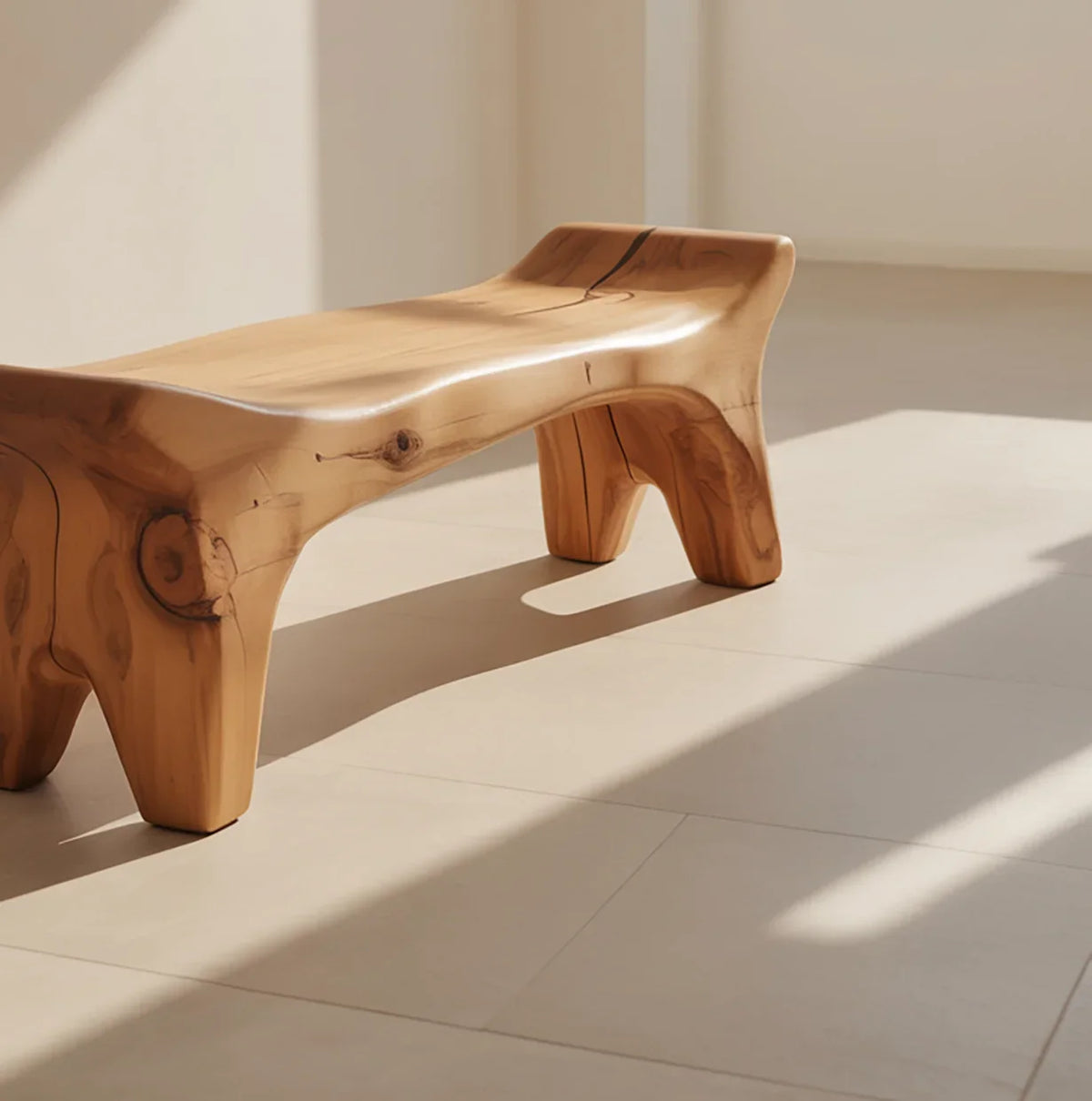 Solid wood bench for entryway with custom design and durable structure