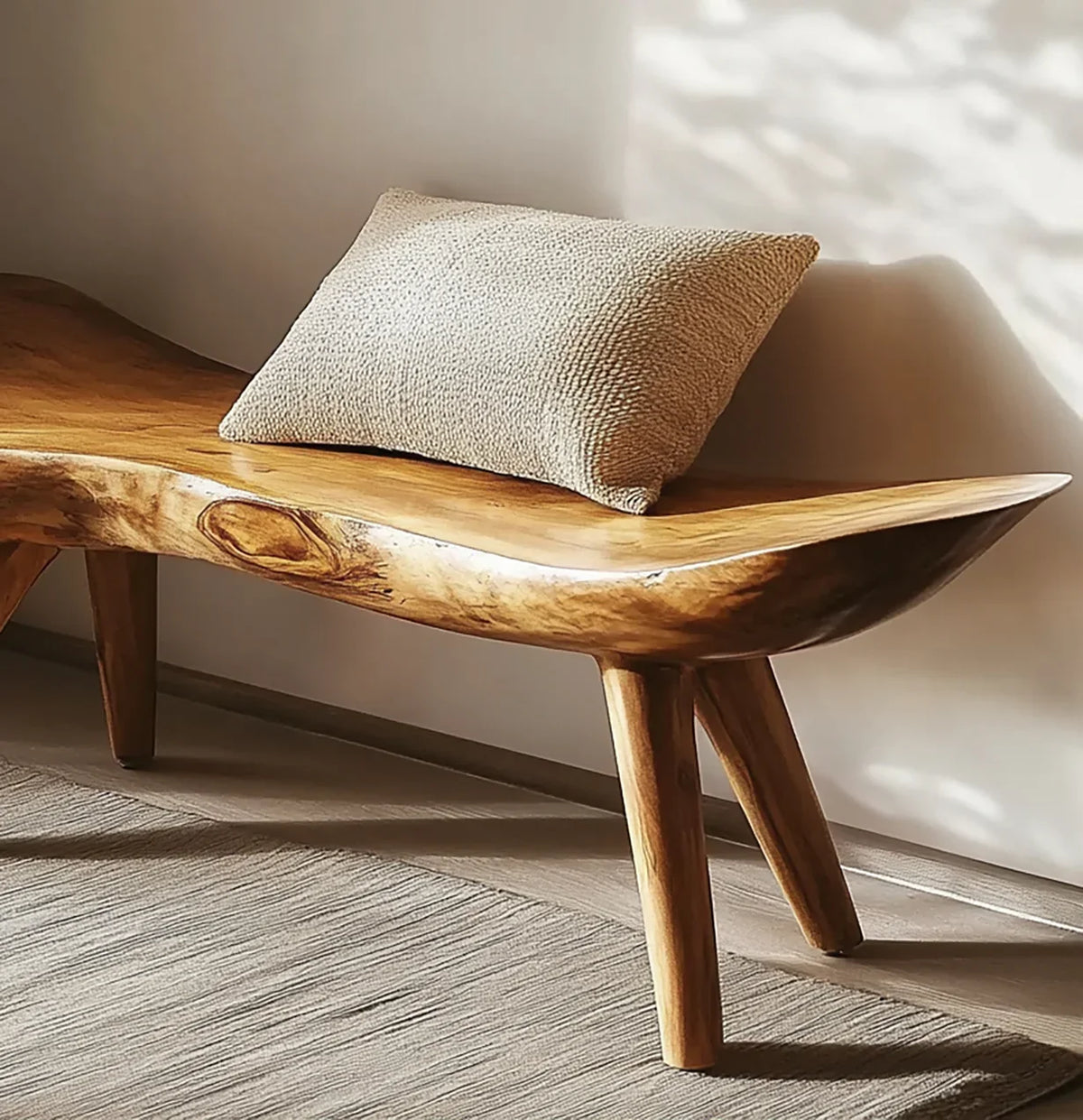 Wooden entryway bench with rustic accent style