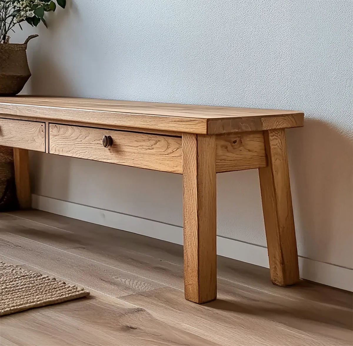 Entryway bench with sleek minimalist style seating