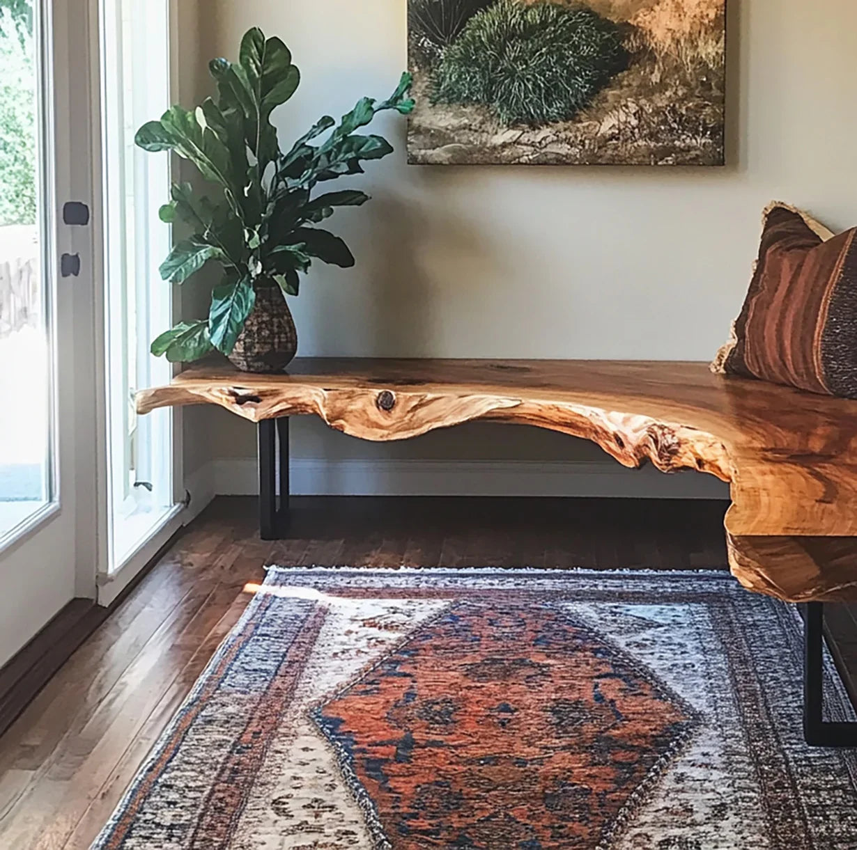 Japandi L Shaped Bench For Living Room And Entryway