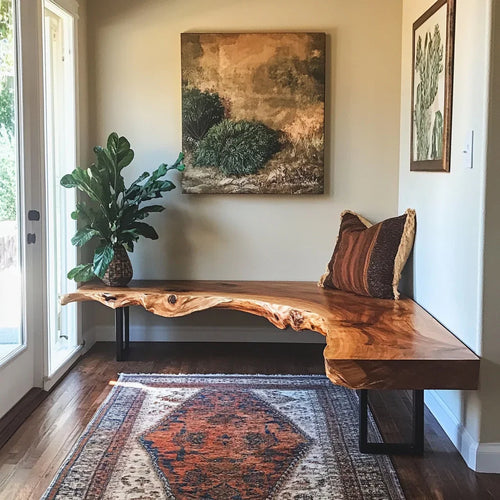 Japandi L Shaped Bench For Living Room And Entryway