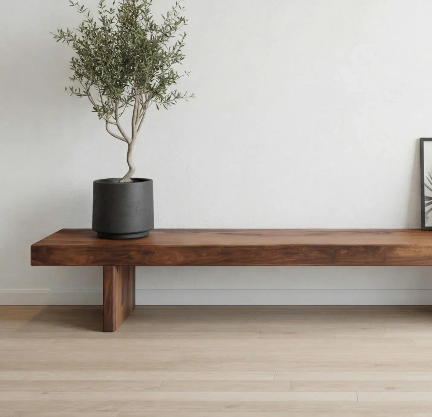 Solid wood bench with rustic design for home seating
