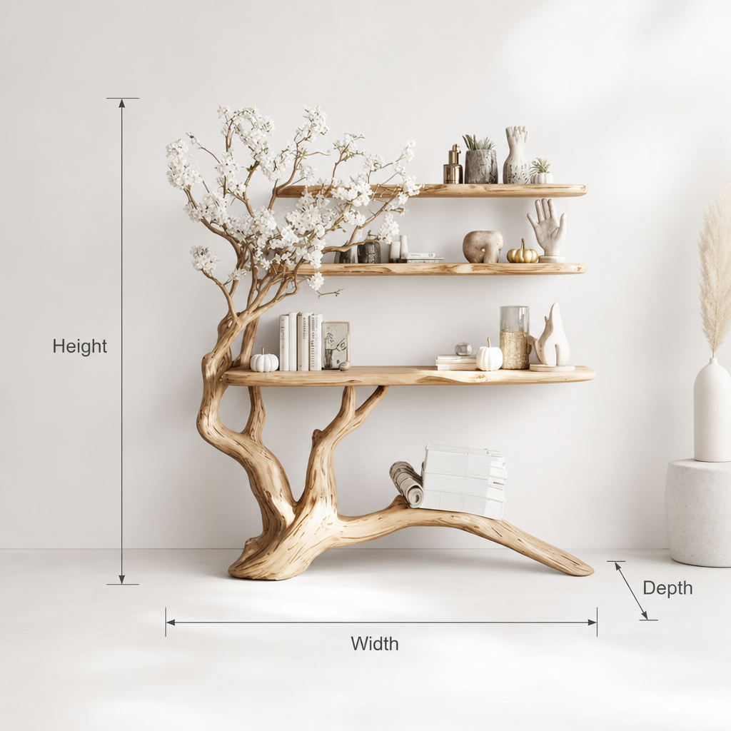 Wood Console Table Dressing Table for Living Room – Farmhouse Desk