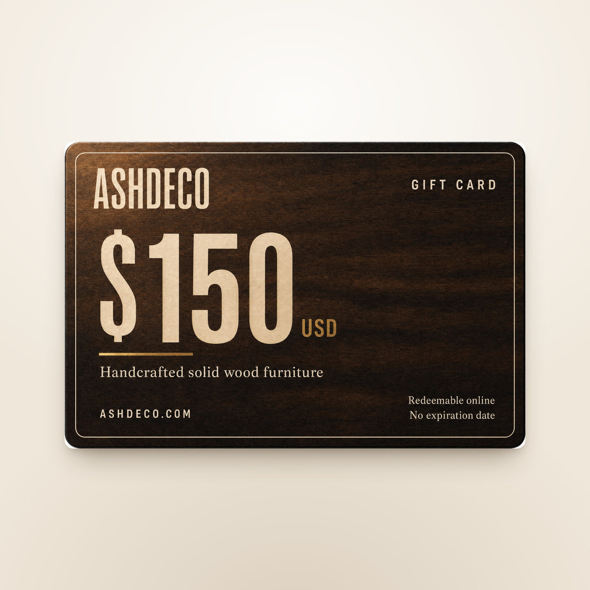 Ashdeco gift card $150