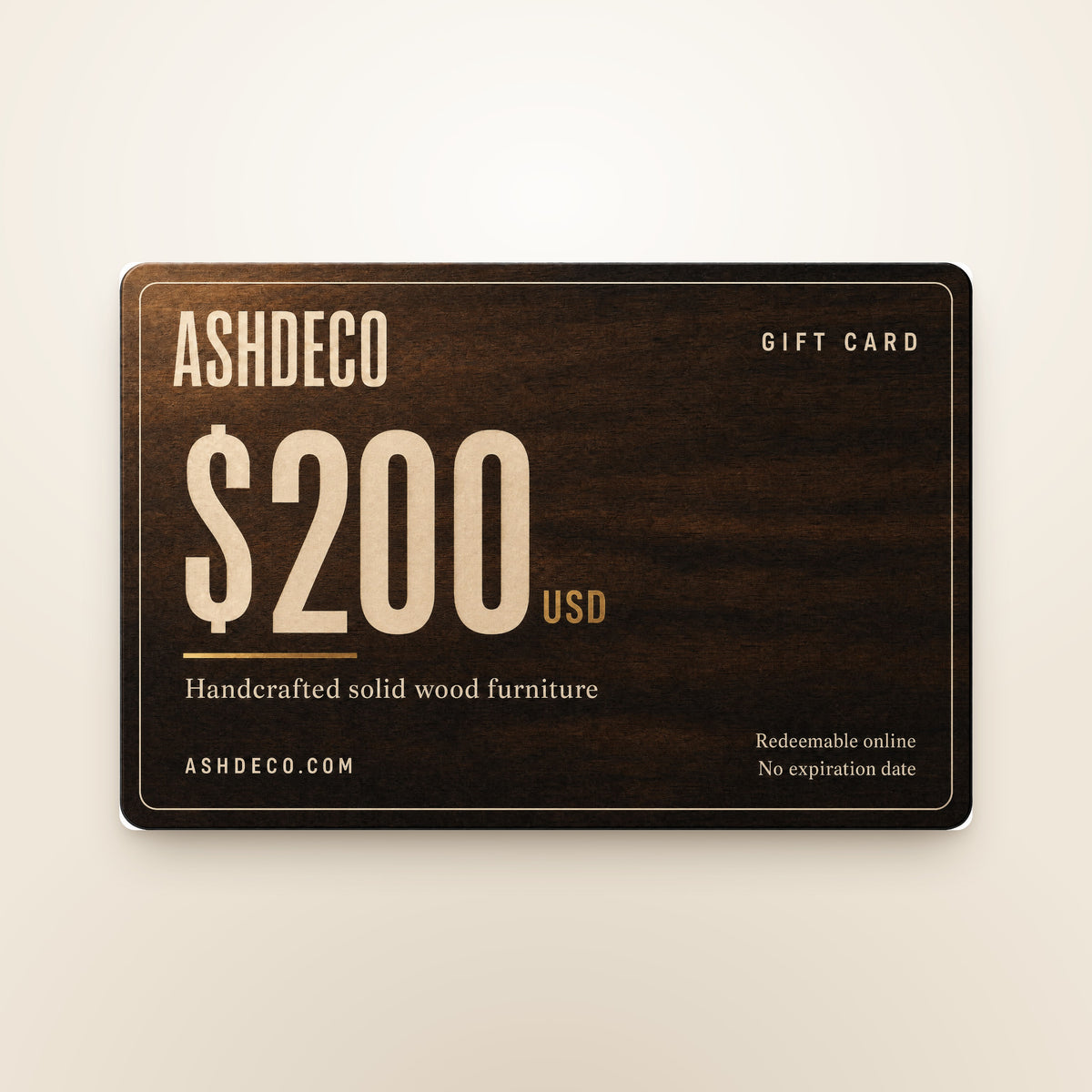 Ashdeco gift card $200