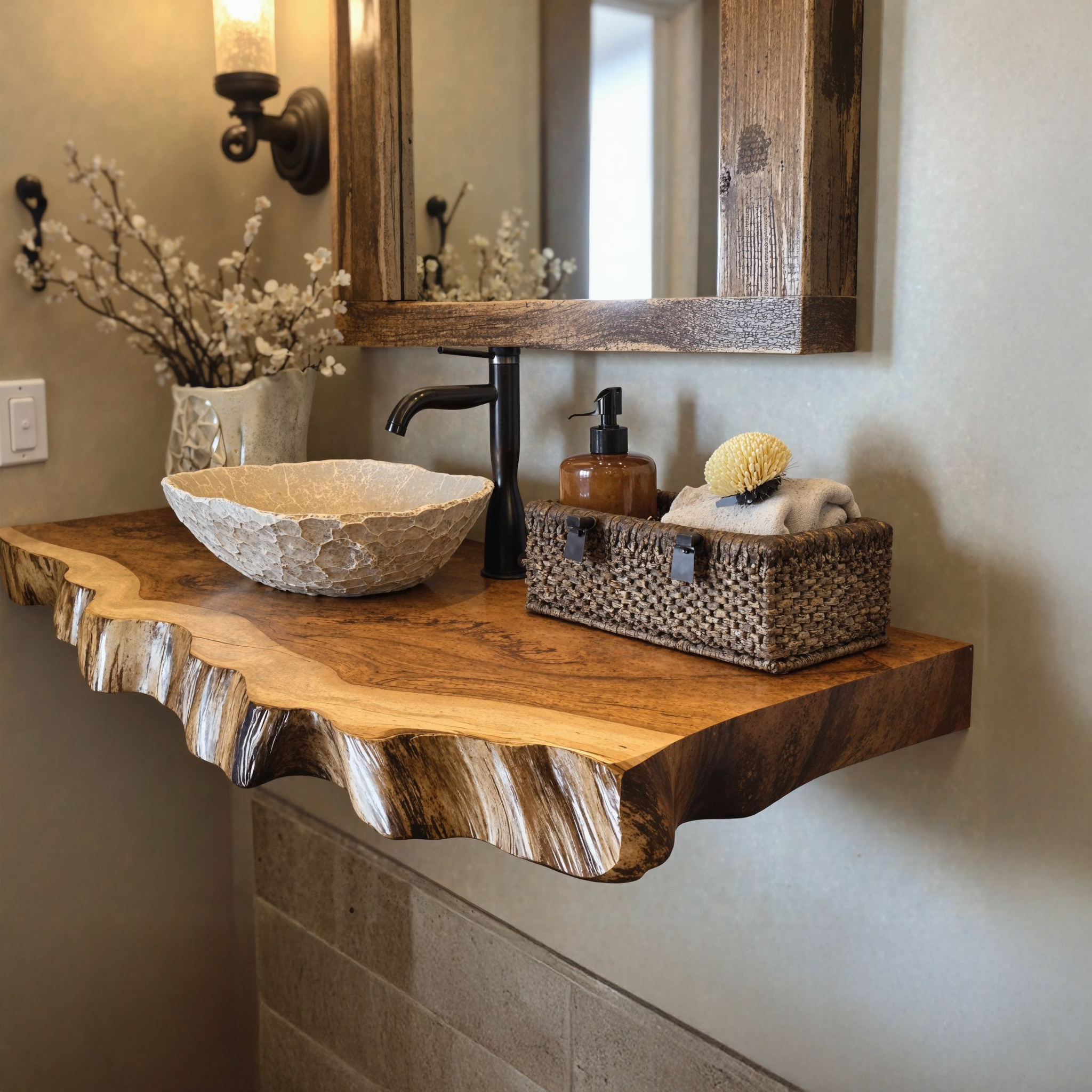 Floating Edge Bathroom Sink Shelf SILDTBRV040
