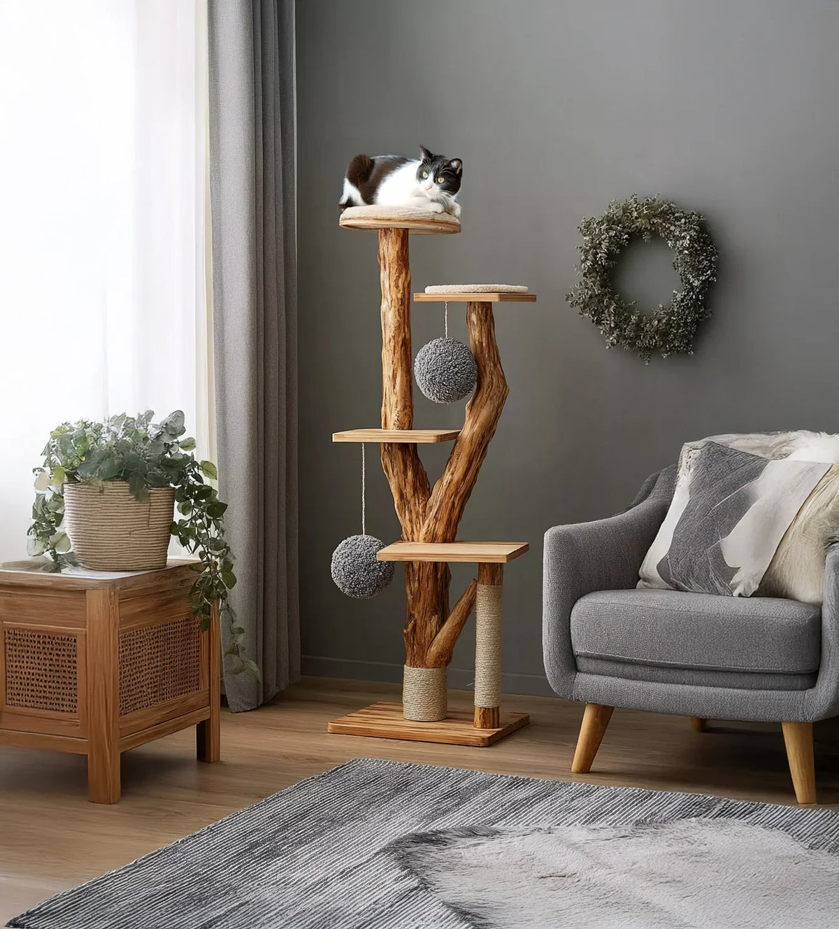 cat tree handmade process Ashdeco artisan workshop solid wood carving to assembly