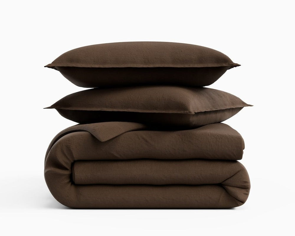 Elegant European Line Duvet Set - Coffee