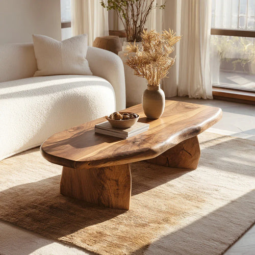 Functional Vintage Natural Wood Coffee Table For Stylish Living Rooms