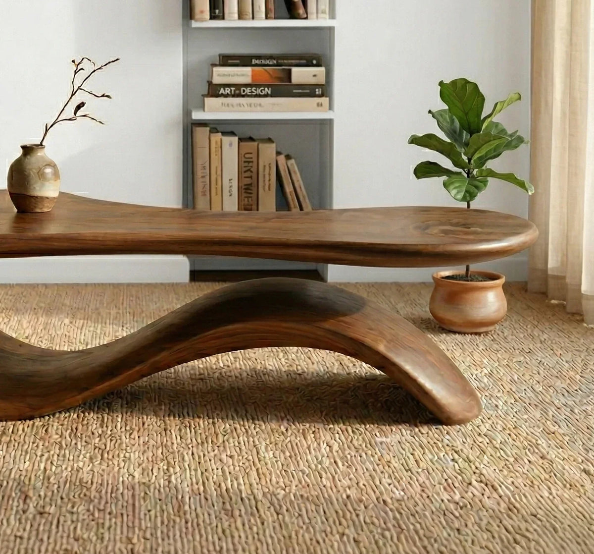 Rustic farmhouse coffee table made from reclaimed solid wood